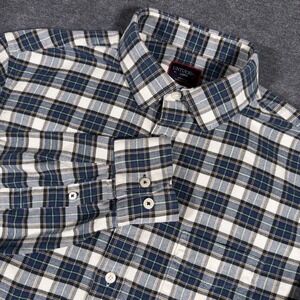 UNTUCKit Shirt Men's Large Long Sleeve Button Up Flannel Green Blue Plaid Cotton